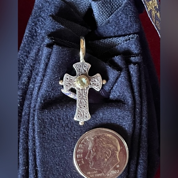 Konstantino Sterling Silver and 18K gold Etruscan style cross made in Greece - Picture 4 of 8